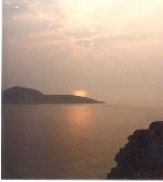 Solnedgang ved Nordkap den 19. august